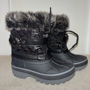 Black Fur-Lined Winter Boots